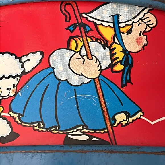 Vintage Ohio Art Childs Toy Tin Drum with Storybook Characters Great Graphics! - Picture 9 of 15